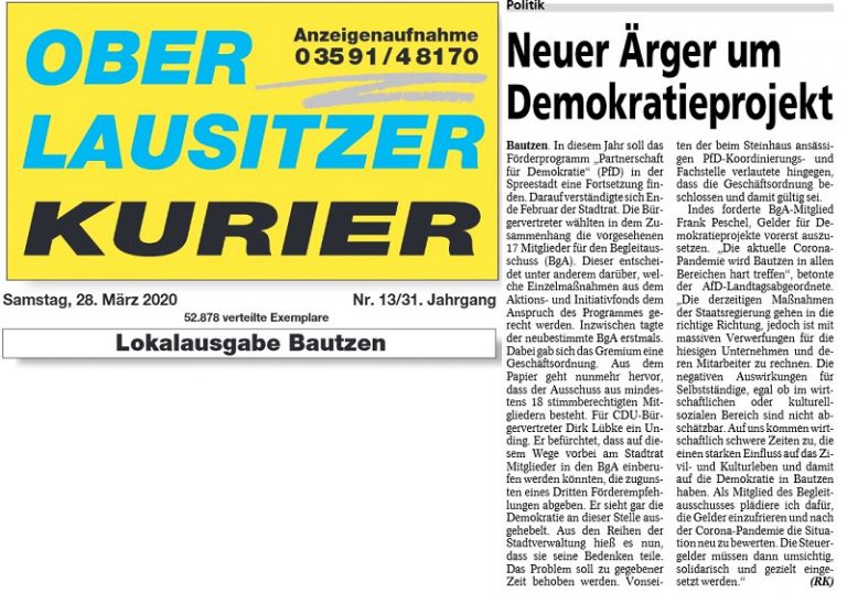 OKL veröffentlicht Pressemitteilung Frank Peschel